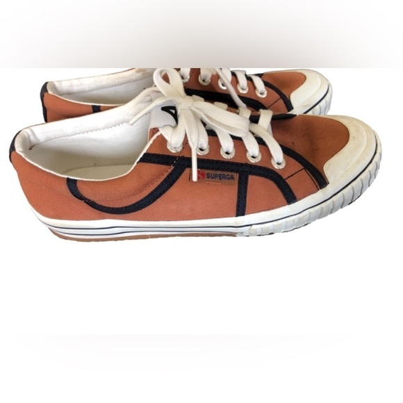 SUPERGA Shoes 7.5 Superga x Alexa Chung Cotu Sneaker Blue/Orange Rust Lace Up - Picture 2 of 7